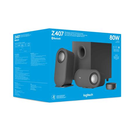 Logitech Z407 Bluetooth computer speakers with subwoofer and wireless control - GRAPHITE - BT - N/A -